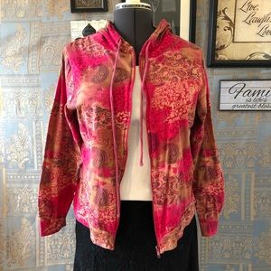 Take Two Fuschia Cotton zip front hoodie Size L